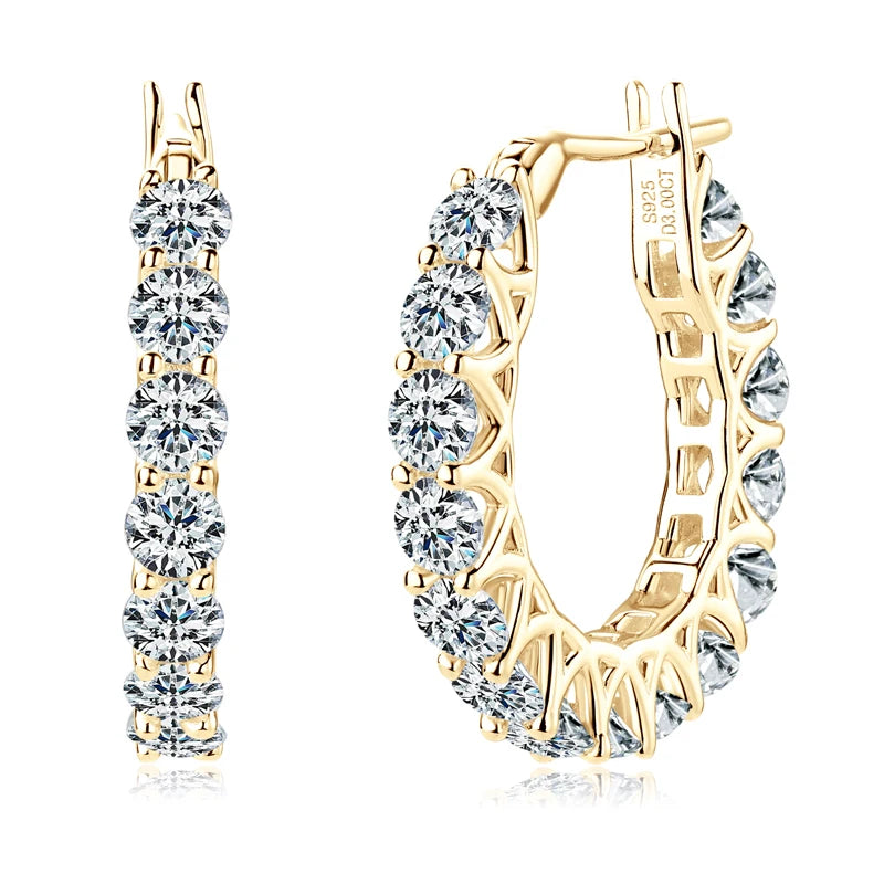 Moissanite Hoop Earrings