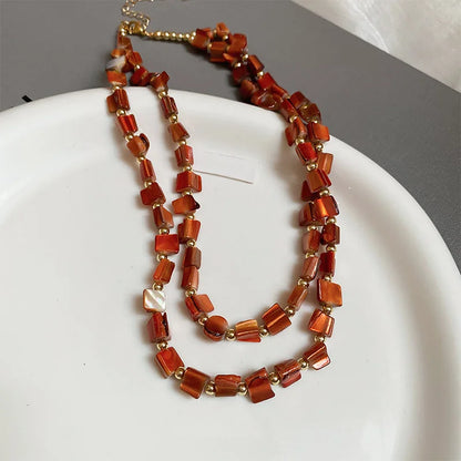 Colorful Geometric Statement Necklace
