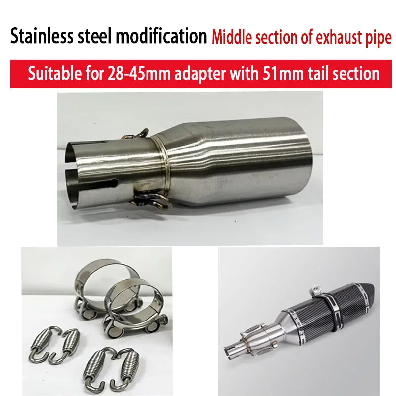 Universal 28-45mm to 51mm Exhaust Adapter Pipe