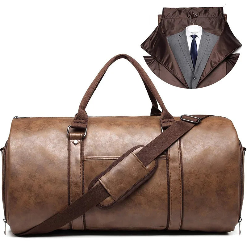 Foldable PU Leather Garment Bag