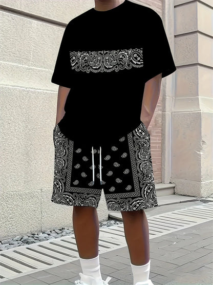 3D Animal Print Casual Shorts Set