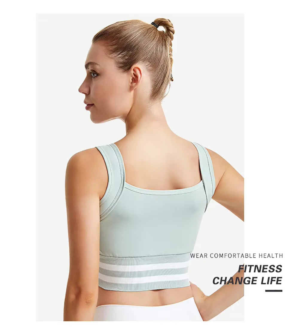 Zipper Front Closure Sports Bra