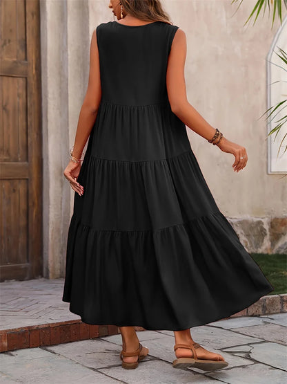 Vacation Beach Ruffles Dress