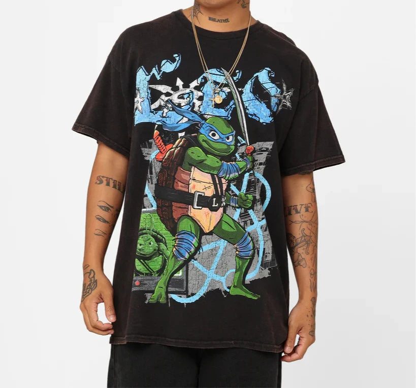 Moto Print V-Neck Tee