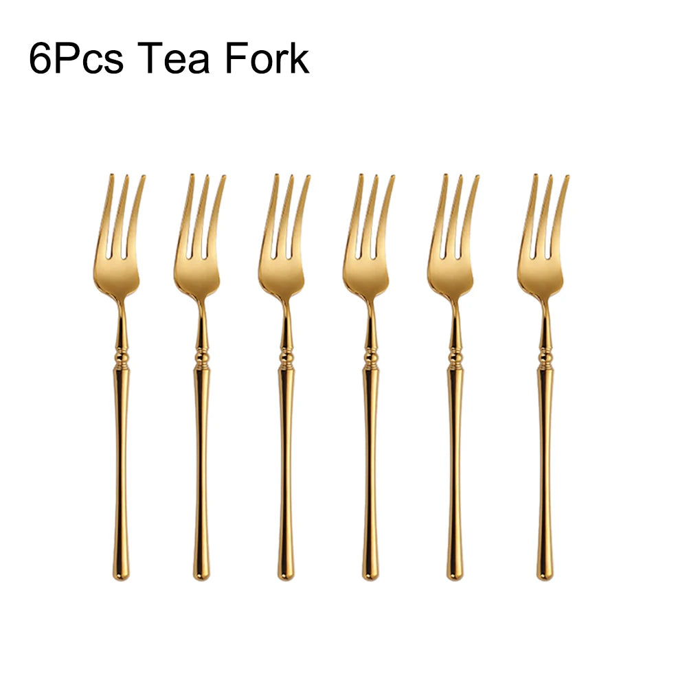Metal Gold Cutlery Set Tableware