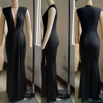 Elegant Ruched Maxi Dress