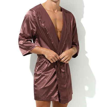 Silk Short-Sleeve Bath Robe