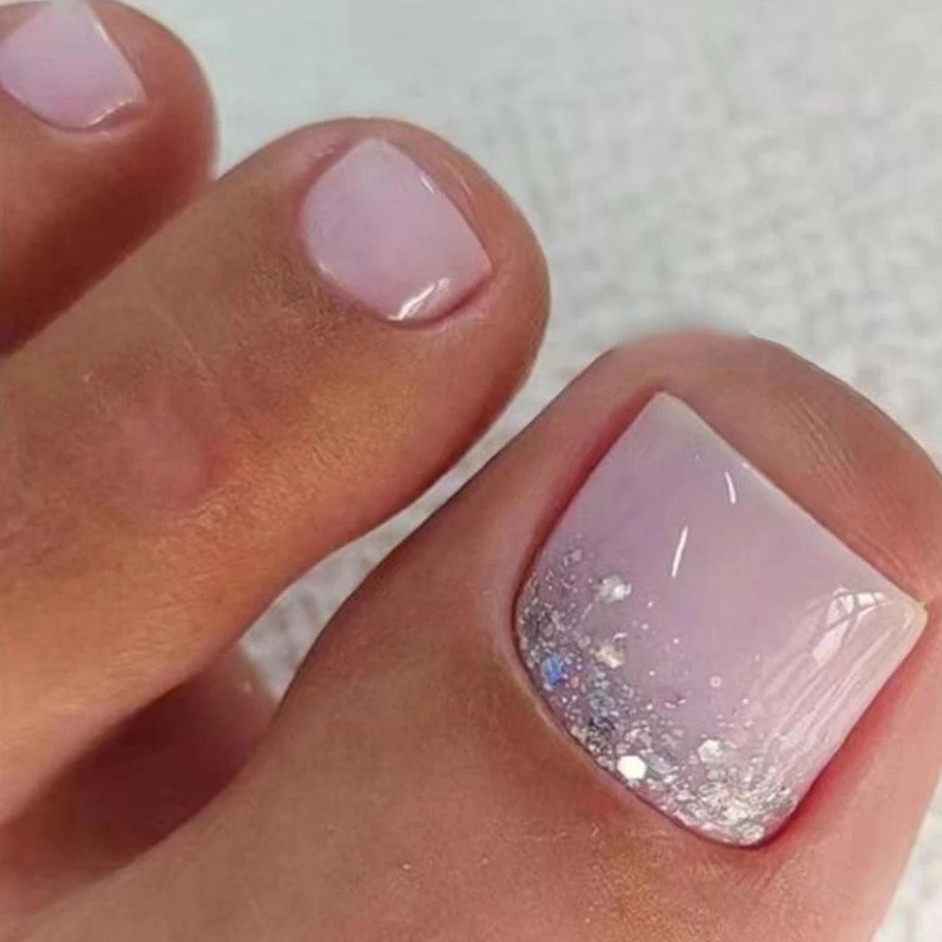 Multicolor Square Press-On Nails