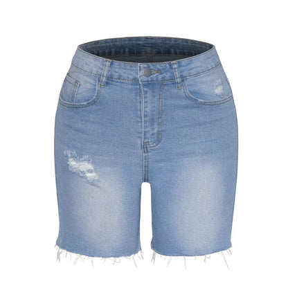 Distressed Denim Shorts