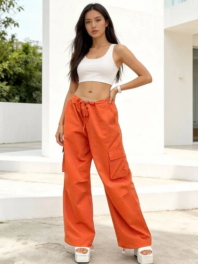 Plus Size Cargo Wide-Leg Pants