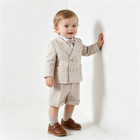 Plaid Blazer Suit Set