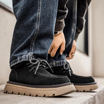 Suede Lace-Up Ankle Boots