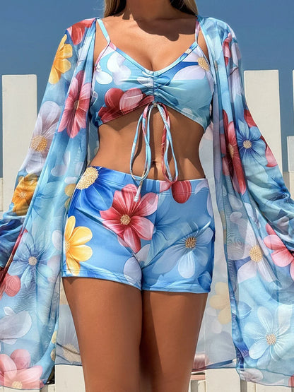 3 Pieces Tie Dye Bikinis Set