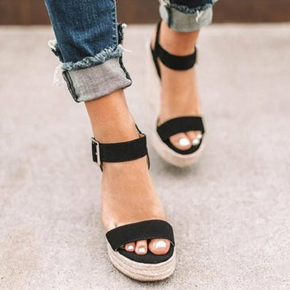 Peep Toe Wedge Sandals