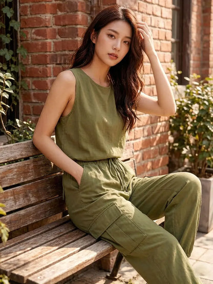 Multi-Pocket Wide-Leg Cargo Pants