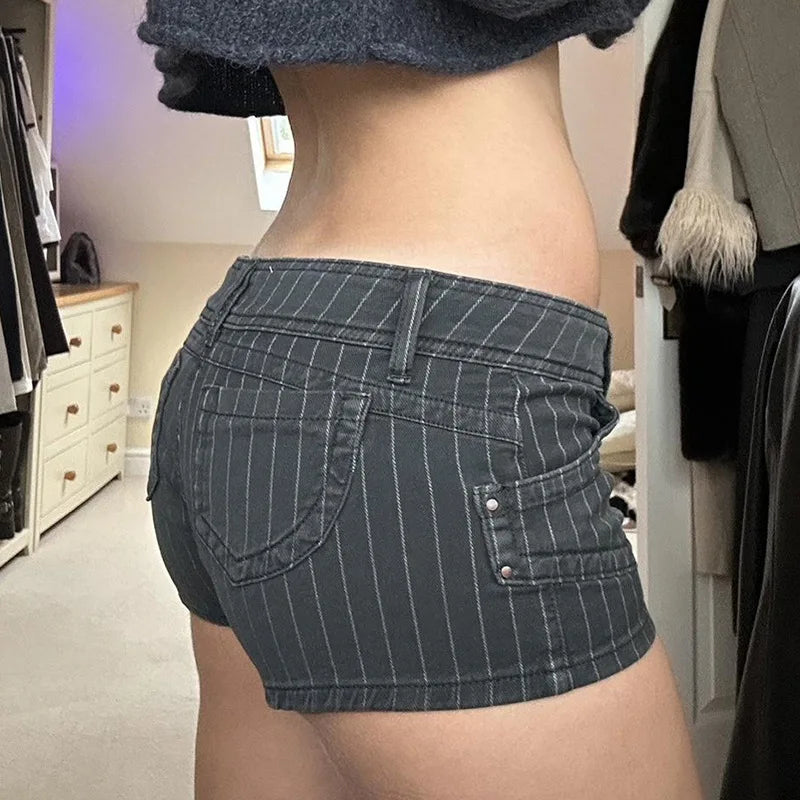 Denim Stripe Shorts