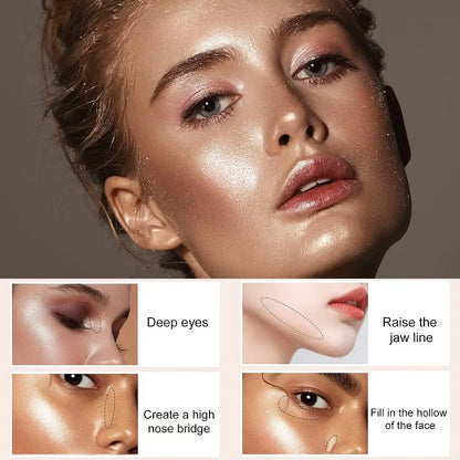 Body Glitter Highlighter Powder Puff