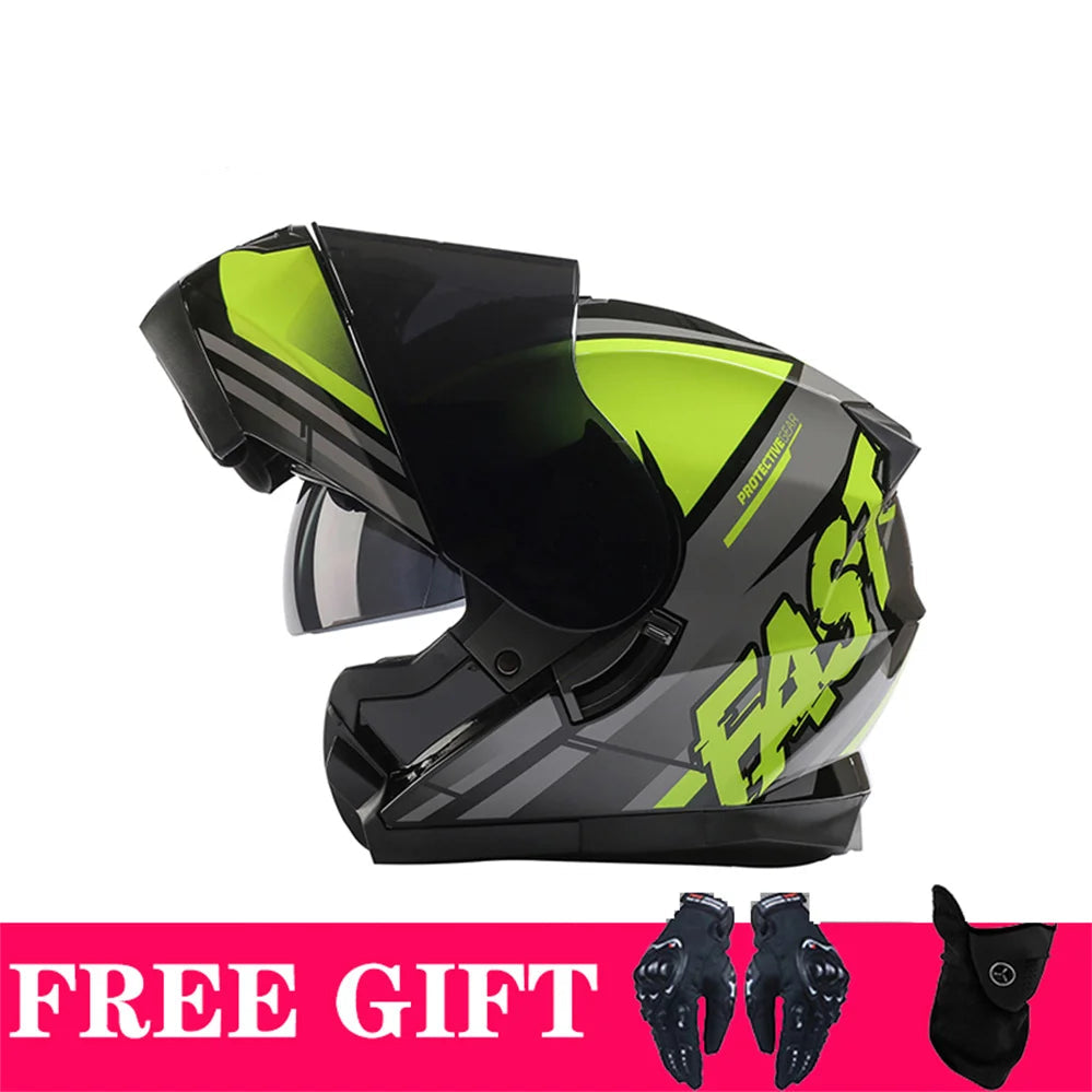 BLD-162 Double-Visor Flip-Up Helmet