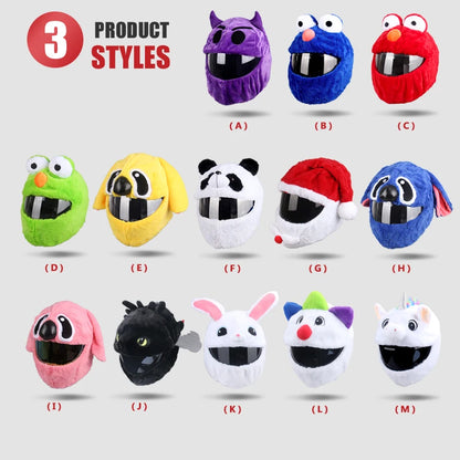 Plush Cartoon Full-Face Helmet Cover