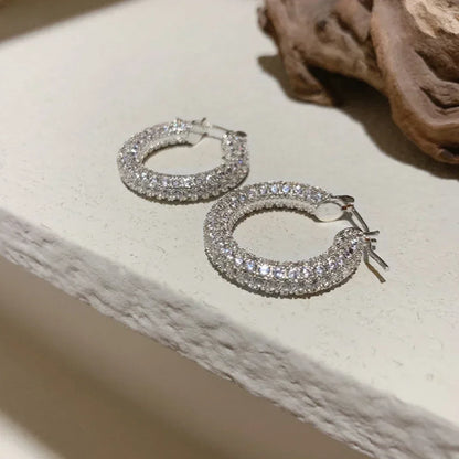 Brilliant Zirconia Hoop Earrings