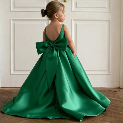 Satin A-Line Flower Girl Dress
