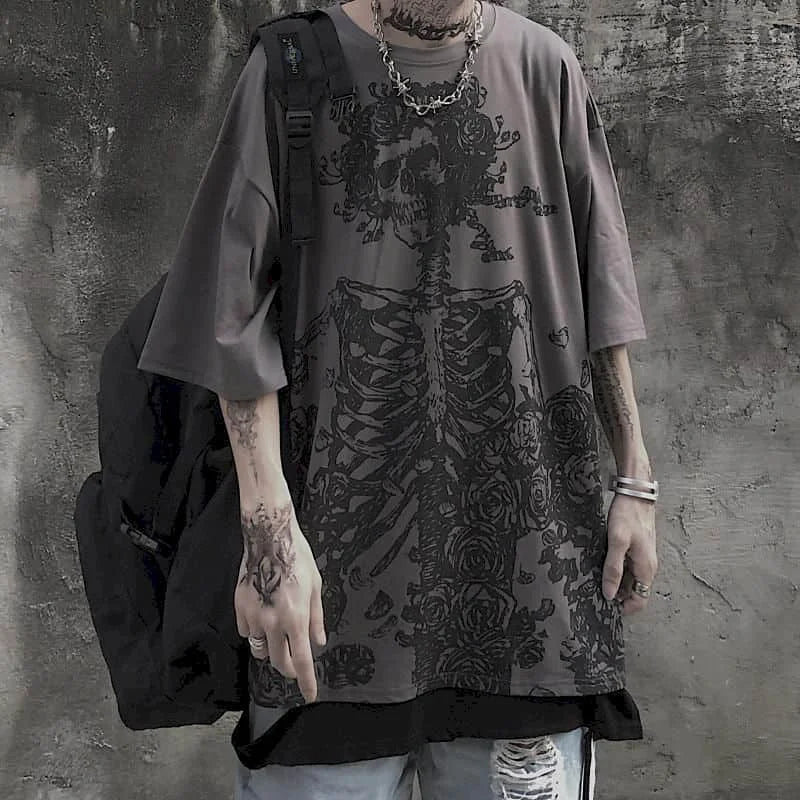 Gothic Skull Cotton T-Shirt