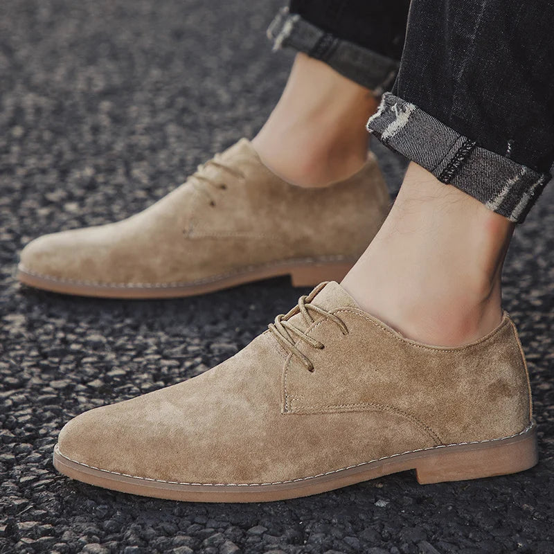 Suede Lace-Up Derby Shoes
