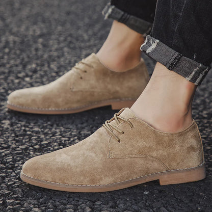 Suede Lace-Up Derby Shoes