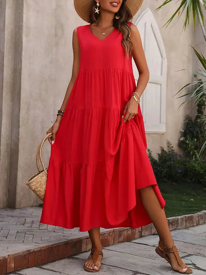 Vacation Beach Ruffles Dress
