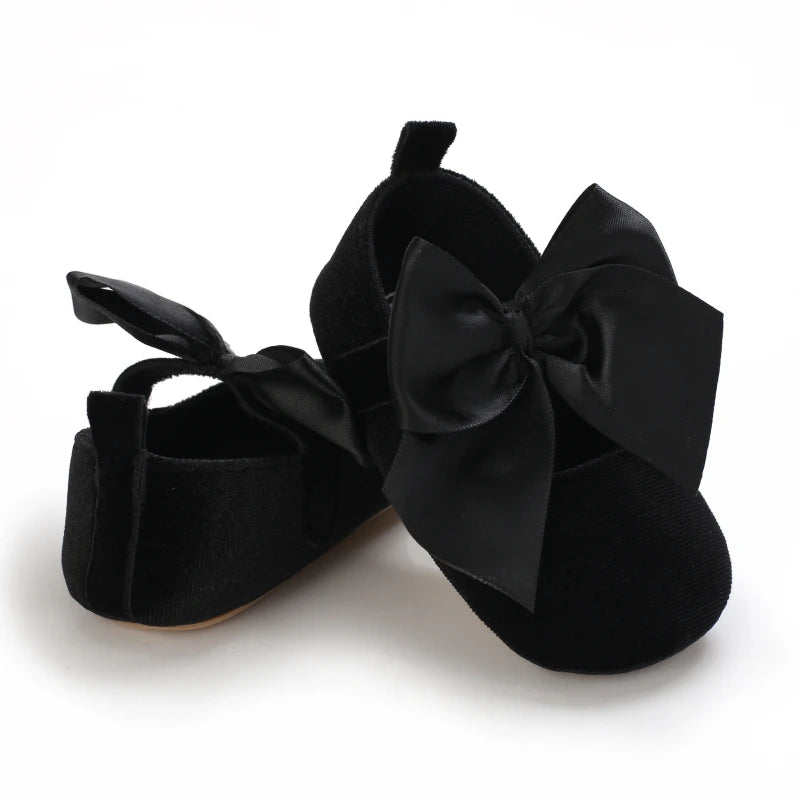 Flannelette Bow Baby Flats
