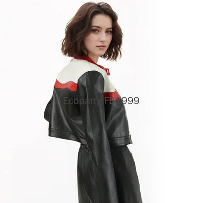 Short PU Leather Biker Jacket