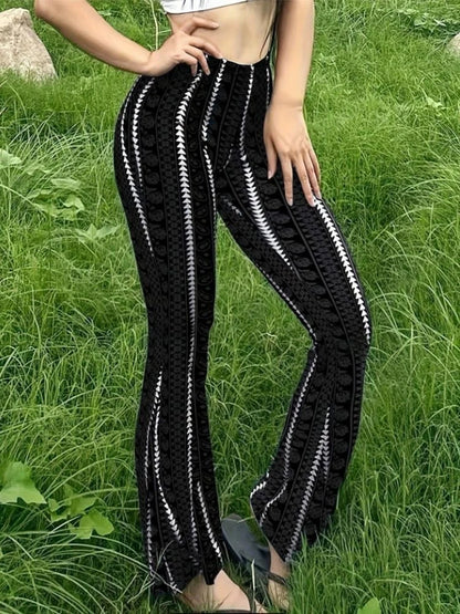 Retro Print Flared Leggings