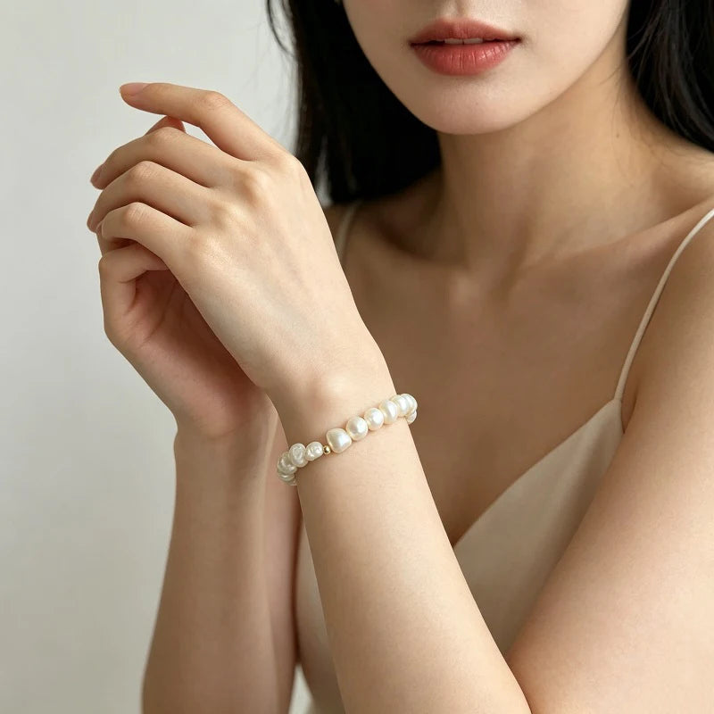 Baroque Pearl Silver Bracelet