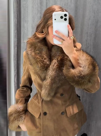 Faux Fur Patchwork Jacket