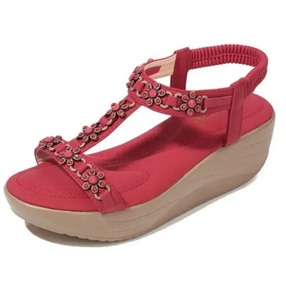 Floral Gladiator Wedges