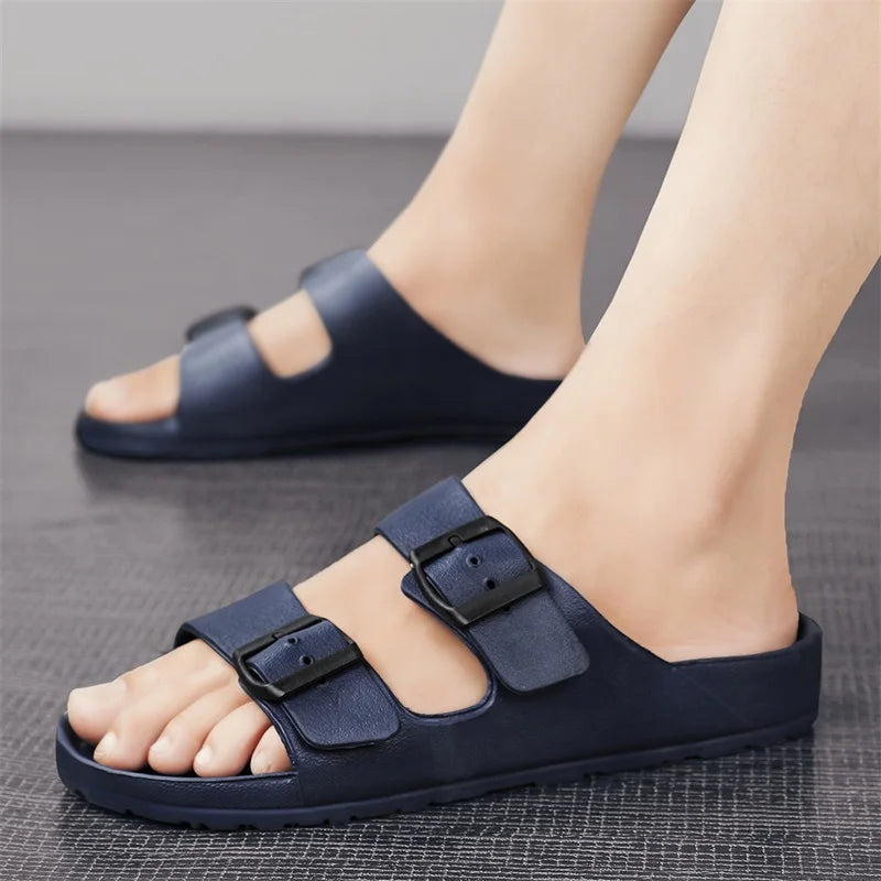 Casual Buckle Flat Heel Slippers