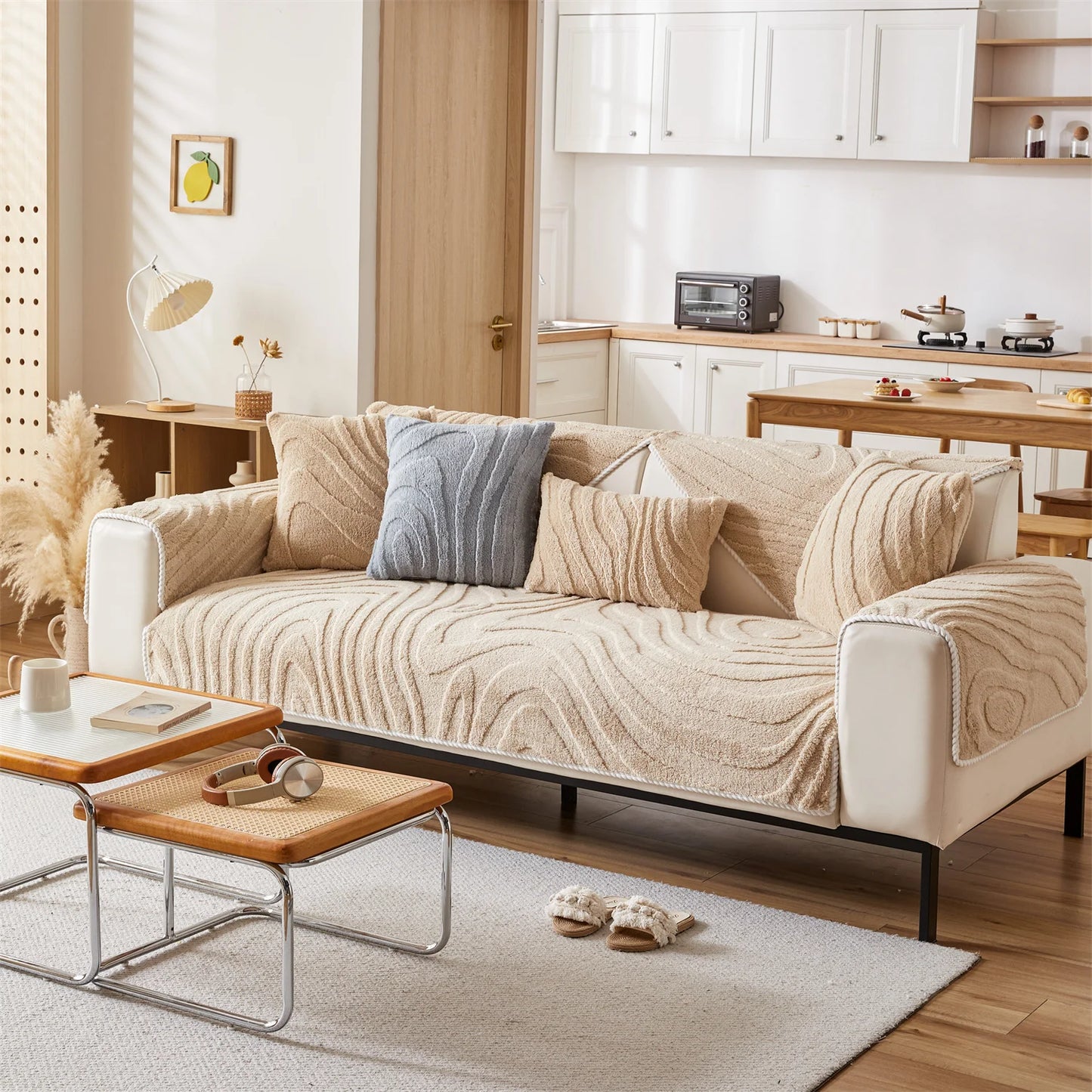 Geometric Fleece Sofa Cover