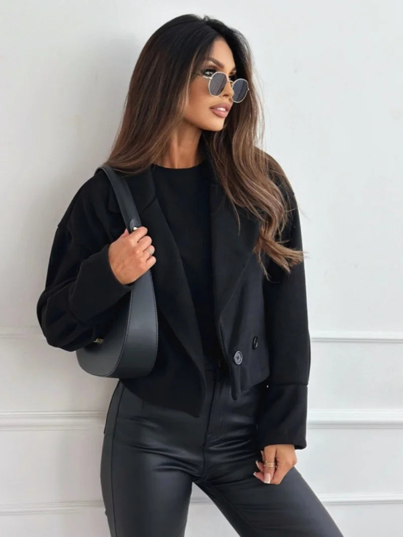 Double-Breasted Cropped Coat
