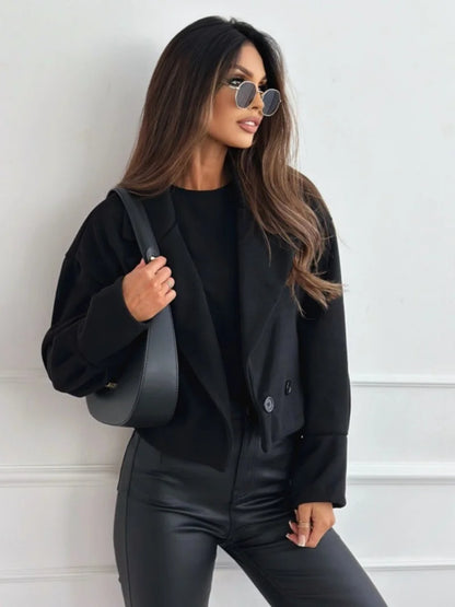 Double-Breasted Cropped Coat