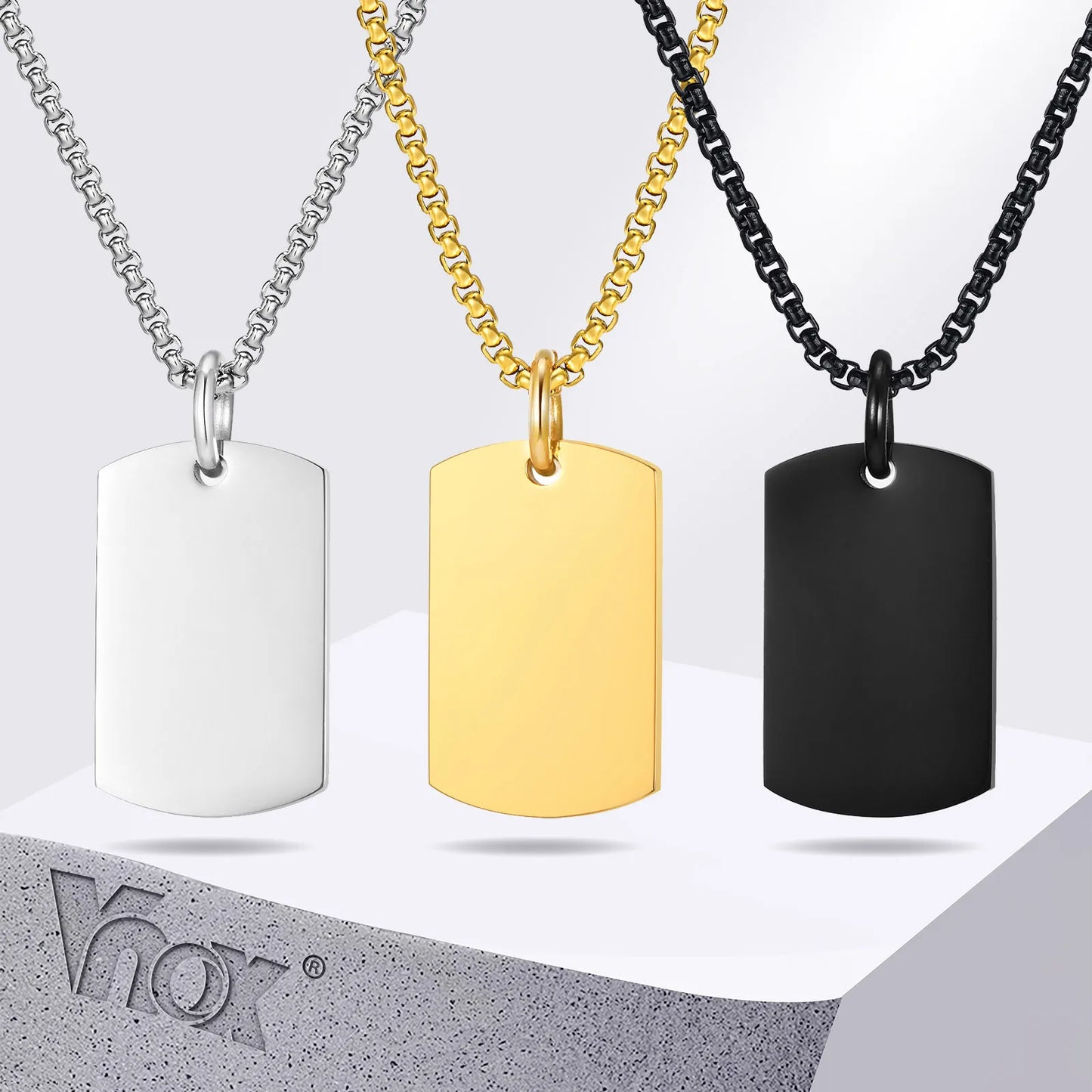 Metal Geometric Stainless Dogtags Pendant Party