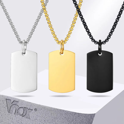 Metal Geometric Stainless Dogtags Pendant Party