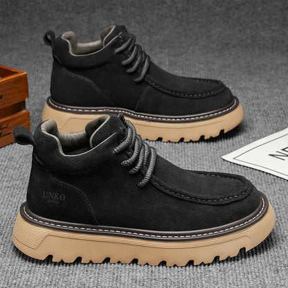 Suede Lace-Up Ankle Boots