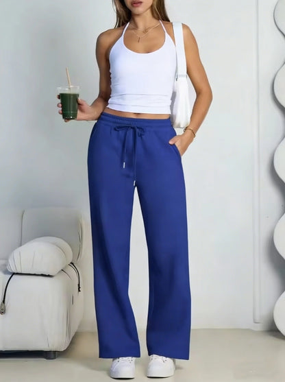Wide-Leg Baggy Drawstring Joggers