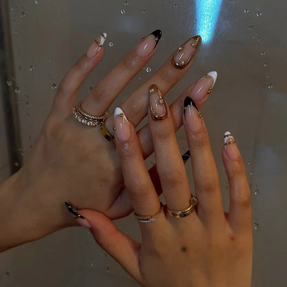 3D Flower Almond Press-On Nails
