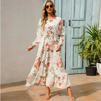 Floral Bohemian Chiffon Maxi Dress