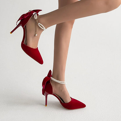 Pearl Bow Heels