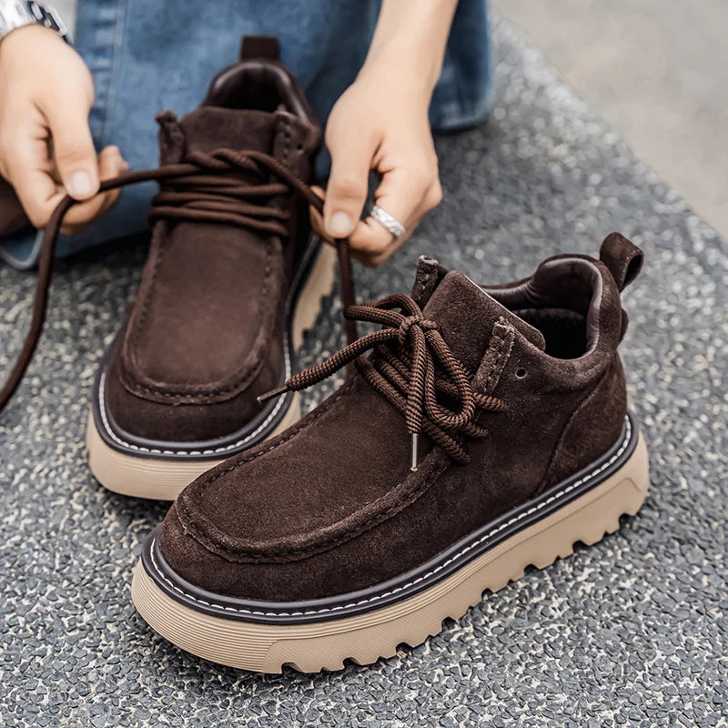 Suede Lace-Up Ankle Boots