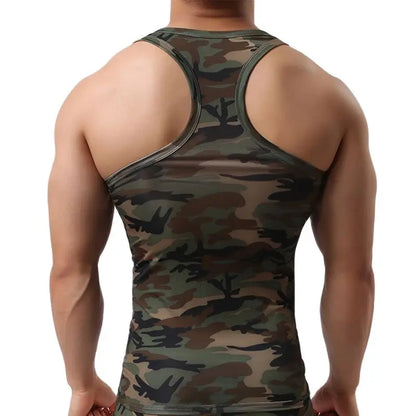 Camouflage Elastic Quick-Dry Tank Top
