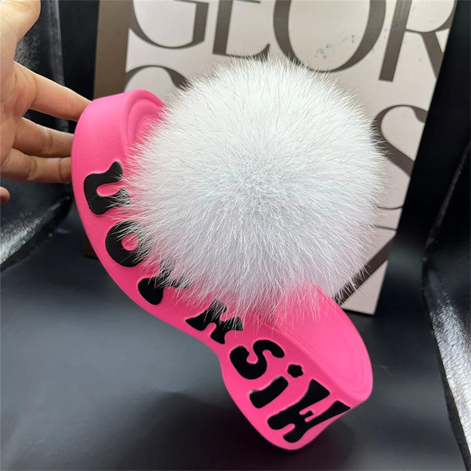 Fur Wedge Party Sandals