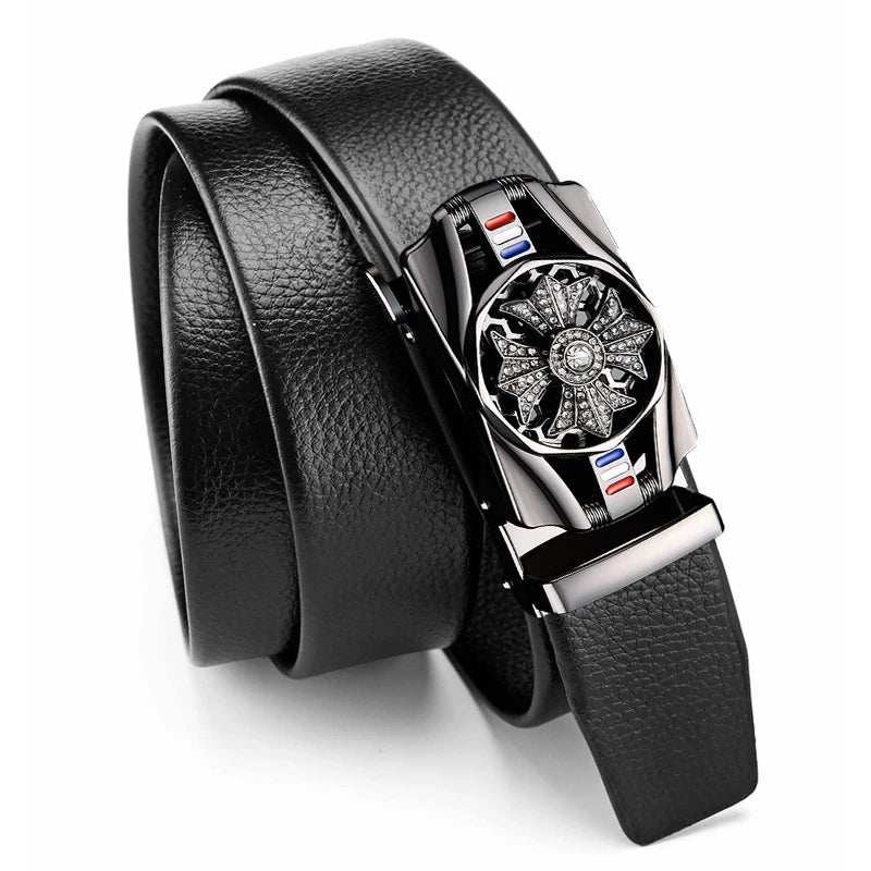 Genuine leather automatic belt